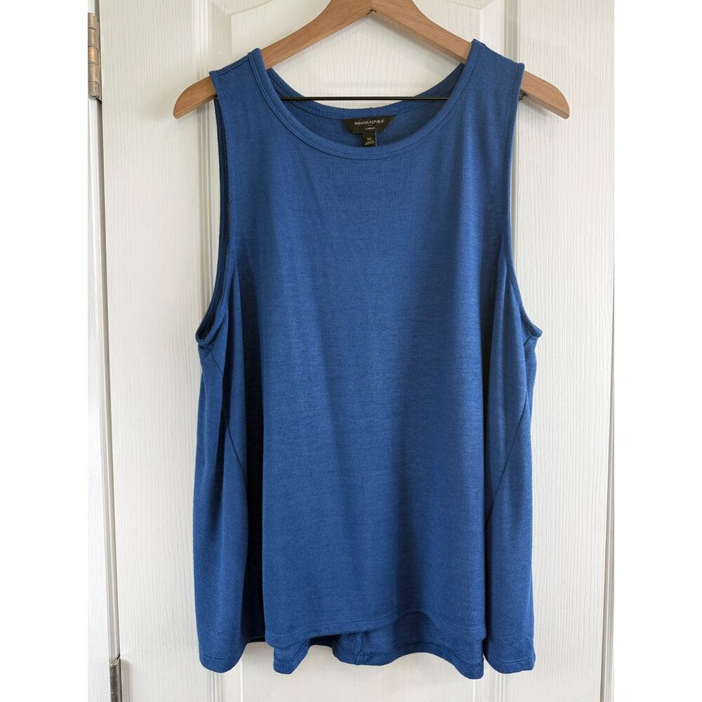 Banana Republic Women's Luxespun Tank Top Blue Polyester Rayon Size XL